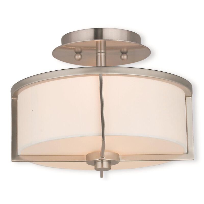 Wesley 11 Inch 2 Light Semi Flush Mount by Livex Lighting